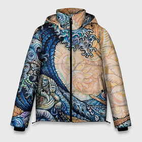 Мужская зимняя куртка 3D с принтом Indian Ocean psychedelics в Петрозаводске, верх — 100% полиэстер; подкладка — 100% полиэстер; утеплитель — 100% полиэстер | длина ниже бедра, свободный силуэт Оверсайз. Есть воротник-стойка, отстегивающийся капюшон и ветрозащитная планка. 

Боковые карманы с листочкой на кнопках и внутренний карман на молнии. | abstrction | acid | colors | psychedelics | индия | океан | узоры