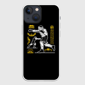 Чехол для iPhone 13 mini с принтом BOXING в Петрозаводске,  |  | boxing | fight club | mma | ufc | боевые искусства | боец | бои | бойцовский клуб | бокс | боксёр | борьба | воин | единоборства | кикбоксинг | майк тайсон | мма | муай тай | мухаммед али | рукопашный бой | сила