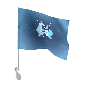 Флаг для автомобиля с принтом Два дельфина в Петрозаводске, 100% полиэстер | Размер: 30*21 см | cute | dolphin | два дельфина | дельфин | дельфинами | милый | мир | подводный