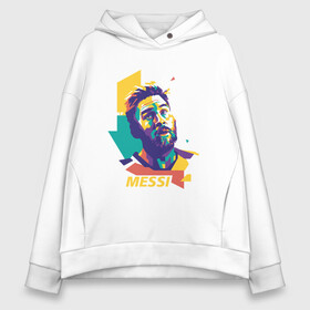 Женское худи Oversize хлопок с принтом Color Messi в Петрозаводске, френч-терри — 70% хлопок, 30% полиэстер. Мягкий теплый начес внутри —100% хлопок | боковые карманы, эластичные манжеты и нижняя кромка, капюшон на магнитной кнопке | argentina | barca | barcelona | football | lionel | messi | spain | sport | аргентина | барса | барселона | гол | золотой мяч | игрок | испания | камп ноу | лионель | месси | мяч | спорт | тренер | футбол | чемпион |