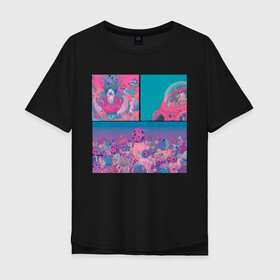 Мужская футболка хлопок Oversize с принтом The water world of psychedelic в Петрозаводске, 100% хлопок | свободный крой, круглый ворот, “спинка” длиннее передней части | abstraction | acid | colors | кислота | психоделика | цветной