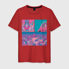Мужская футболка хлопок с принтом The water world of psychedelic в Петрозаводске, 100% хлопок | прямой крой, круглый вырез горловины, длина до линии бедер, слегка спущенное плечо. | Тематика изображения на принте: abstraction | acid | colors | кислота | психоделика | цветной