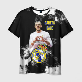 Мужская футболка 3D с принтом Гарет Бэйл/Gareth Bale в Петрозаводске, 100% полиэфир | прямой крой, круглый вырез горловины, длина до линии бедер | fly emirates | football | gareth bale | real madrid | sport | tottenham | бэйл гарет | известные личности | испания | мужчинам | реал мадрид | спорт | спортсмены | тоттенхэм хотспур | уэльс | футболист | хобби