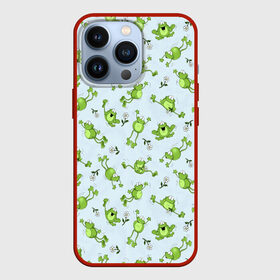 Чехол для iPhone 13 Pro с принтом Веселые лягушки в Петрозаводске,  |  | веселая лягушка | лягушка | лягушки | ромашки