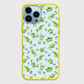 Чехол для iPhone 13 Pro Max с принтом Веселые лягушки в Петрозаводске,  |  | веселая лягушка | лягушка | лягушки | ромашки