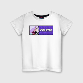 Детская футболка хлопок с принтом COLETTE (ПЛАШКА) в Петрозаводске, 100% хлопок | круглый вырез горловины, полуприлегающий силуэт, длина до линии бедер | android | brawl | brawl stars | clash | colette | game | stars | андроид | игра | мобильные игры
