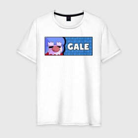 Мужская футболка хлопок с принтом GALE (ПЛАШКА) в Петрозаводске, 100% хлопок | прямой крой, круглый вырез горловины, длина до линии бедер, слегка спущенное плечо. | android | brawl | brawl stars | clash | gale | game | stars | андроид | игра | мобильные игры