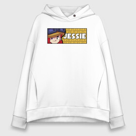 Женское худи Oversize хлопок с принтом JESSIE (ПЛАШКА) в Петрозаводске, френч-терри — 70% хлопок, 30% полиэстер. Мягкий теплый начес внутри —100% хлопок | боковые карманы, эластичные манжеты и нижняя кромка, капюшон на магнитной кнопке | android | brawl | brawl stars | clash | game | jessie | stars | андроид | джесси | игра | мобильные игры