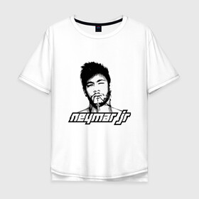 Мужская футболка хлопок Oversize с принтом Neymar Jr. в Петрозаводске, 100% хлопок | свободный крой, круглый ворот, “спинка” длиннее передней части | brasil | brazil | football | france | neymar | psg | sport | бразилия | гол | кубок | мяч | неймар | псж | спорт | франция | футбол | футболист | чемпион