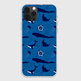 Чехол для iPhone 12 Pro Max с принтом Подводный мир в Петрозаводске, Силикон |  | Тематика изображения на принте: whale | акулы | кит | киты | медуза | медузы | море | морские | океан | паттерн | подводный | скаты | черепаха | черепахами