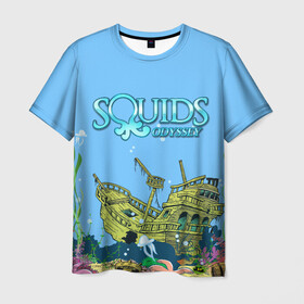 Мужская футболка 3D с принтом Squids odyssey в Петрозаводске, 100% полиэфир | прямой крой, круглый вырез горловины, длина до линии бедер | ocean | sea | ship | summer | волны | океан | парусник