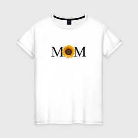 Женская футболка хлопок с принтом Мама в Петрозаводске, 100% хлопок | прямой крой, круглый вырез горловины, длина до линии бедер, слегка спущенное плечо | жизнь | лучшая | любимая | мама | подарила