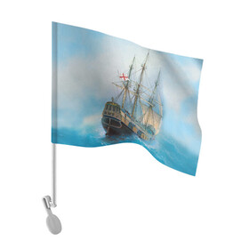Флаг для автомобиля с принтом The Sea Devil в Петрозаводске, 100% полиэстер | Размер: 30*21 см | ocean | sea | ship | summer | волны | океан | парусник