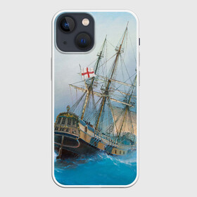 Чехол для iPhone 13 mini с принтом The Sea Devil в Петрозаводске,  |  | ocean | sea | ship | summer | волны | океан | парусник