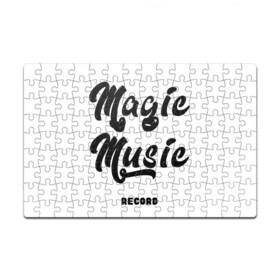 Головоломка Пазл магнитный 126 элементов с принтом Magic Music Record | Black on White в Петрозаводске, полимерный материал с магнитным слоем | 126 деталей, размер изделия —  180*270 мм | Тематика изображения на принте: black on white | magic | music | record | белая | знаменитость | музыкант | черный на белом