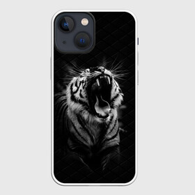 Чехол для iPhone 13 mini с принтом Тигр рычит Tiger realistic в Петрозаводске,  |  | furry | low poly | tiger | восточный тигр | год тигра | голова | кошка | лоу поли | тигр | тигренок | фурри | хищник