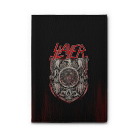 Обложка для автодокументов с принтом Slayer в Петрозаводске, натуральная кожа |  размер 19,9*13 см; внутри 4 больших “конверта” для документов и один маленький отдел — туда идеально встанут права | groove | kerry king | metall | rock | slayer | trash