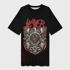 Платье-футболка 3D с принтом Slayer в Петрозаводске,  |  | groove | kerry king | metall | rock | slayer | trash