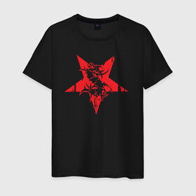 Мужская футболка хлопок с принтом Sepultura: star в Петрозаводске, 100% хлопок | прямой крой, круглый вырез горловины, длина до линии бедер, слегка спущенное плечо. | black | brazil | death | metall | rock | sepultura