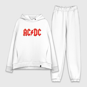 Женский костюм хлопок Oversize с принтом AC DC в Петрозаводске,  |  | ac | ac dc | ac|dc | angus young | dc. logo | hard | rock | ангус янг | логотип