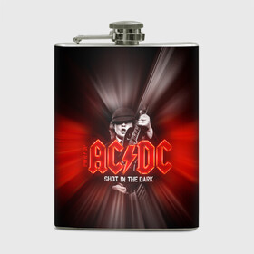 Фляга с принтом AC/DC: Angus Young в Петрозаводске, металлический корпус | емкость 0,22 л, размер 125 х 94 мм. Виниловая наклейка запечатывается полностью | Тематика изображения на принте: ac | ac dc | ac|dc | angus young | dc. logo | hard | rock | ангус янг | логотип