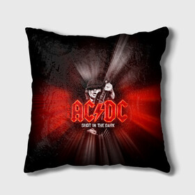 Подушка 3D с принтом AC/DC: Angus Young в Петрозаводске, наволочка – 100% полиэстер, наполнитель – холлофайбер (легкий наполнитель, не вызывает аллергию). | состоит из подушки и наволочки. Наволочка на молнии, легко снимается для стирки | ac | ac dc | ac|dc | angus young | dc. logo | hard | rock | ангус янг | логотип