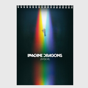 Скетчбук с принтом Imagine Dragons Evolve в Петрозаводске, 100% бумага
 | 48 листов, плотность листов — 100 г/м2, плотность картонной обложки — 250 г/м2. Листы скреплены сверху удобной пружинной спиралью | believer | dan reynolds | dragons | evolve | imagine | indie | pop | rock | имежин дрэгонс | инди | поп | рок