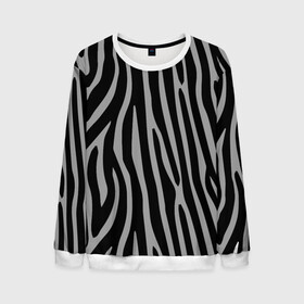 Мужской свитшот 3D с принтом Zebra Camouflage в Петрозаводске, 100% полиэстер с мягким внутренним слоем | круглый вырез горловины, мягкая резинка на манжетах и поясе, свободная посадка по фигуре | animal | blackandwhite | camouflage | stripes | zebra