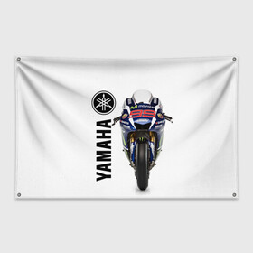 Флаг-баннер с принтом YAMAHA [002] в Петрозаводске, 100% полиэстер | размер 67 х 109 см, плотность ткани — 95 г/м2; по краям флага есть четыре люверса для крепления | moto | yamaha | мотоцикл | ямана | ямаха