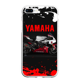 Чехол для iPhone 7Plus/8 Plus матовый с принтом YAMAHA [004] в Петрозаводске, Силикон | Область печати: задняя сторона чехла, без боковых панелей | moto | yamaha | мотоцикл | ямана | ямаха