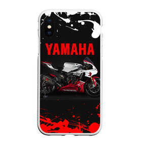 Чехол для iPhone XS Max матовый с принтом YAMAHA [004] в Петрозаводске, Силикон | Область печати: задняя сторона чехла, без боковых панелей | moto | yamaha | мотоцикл | ямана | ямаха