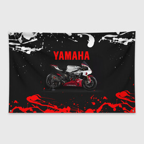 Флаг-баннер с принтом YAMAHA [004] в Петрозаводске, 100% полиэстер | размер 67 х 109 см, плотность ткани — 95 г/м2; по краям флага есть четыре люверса для крепления | Тематика изображения на принте: moto | yamaha | мотоцикл | ямана | ямаха