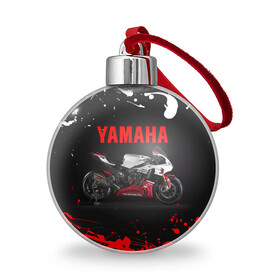 Ёлочный шар с принтом YAMAHA [004] в Петрозаводске, Пластик | Диаметр: 77 мм | Тематика изображения на принте: moto | yamaha | мотоцикл | ямана | ямаха
