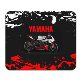 Коврик для мышки прямоугольный с принтом YAMAHA [004] в Петрозаводске, натуральный каучук | размер 230 х 185 мм; запечатка лицевой стороны | moto | yamaha | мотоцикл | ямана | ямаха