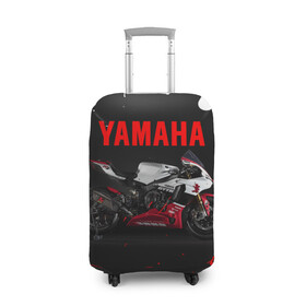 Чехол для чемодана 3D с принтом YAMAHA [004] в Петрозаводске, 86% полиэфир, 14% спандекс | двустороннее нанесение принта, прорези для ручек и колес | Тематика изображения на принте: moto | yamaha | мотоцикл | ямана | ямаха