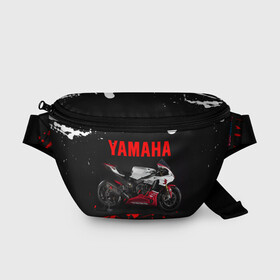 Поясная сумка 3D с принтом YAMAHA [004] в Петрозаводске, 100% полиэстер | плотная ткань, ремень с регулируемой длиной, внутри несколько карманов для мелочей, основное отделение и карман с обратной стороны сумки застегиваются на молнию | Тематика изображения на принте: moto | yamaha | мотоцикл | ямана | ямаха