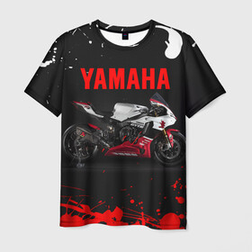Мужская футболка 3D с принтом YAMAHA [004] в Петрозаводске, 100% полиэфир | прямой крой, круглый вырез горловины, длина до линии бедер | Тематика изображения на принте: moto | yamaha | мотоцикл | ямана | ямаха