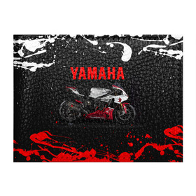 Обложка для студенческого билета с принтом YAMAHA [004] в Петрозаводске, натуральная кожа | Размер: 11*8 см; Печать на всей внешней стороне | moto | yamaha | мотоцикл | ямана | ямаха