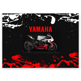 Поздравительная открытка с принтом YAMAHA [004] в Петрозаводске, 100% бумага | плотность бумаги 280 г/м2, матовая, на обратной стороне линовка и место для марки
 | moto | yamaha | мотоцикл | ямана | ямаха