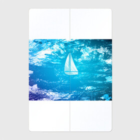 Магнитный плакат 2Х3 с принтом Парусная лодка в Петрозаводске, Полимерный материал с магнитным слоем | 6 деталей размером 9*9 см | sailboat | кораблик | корабль | лодка | на голубом | парус | паруса | парусная лодка | халфтон