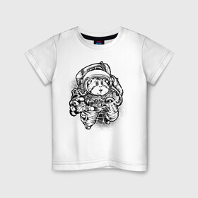 Детская футболка хлопок с принтом Хомяк космонавт в Петрозаводске, 100% хлопок | круглый вырез горловины, полуприлегающий силуэт, длина до линии бедер | астронавт | астрономия | космонавты | космос | хомяк космонавт
