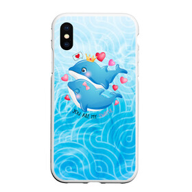 Чехол для iPhone XS Max матовый с принтом Два дельфина в Петрозаводске, Силикон | Область печати: задняя сторона чехла, без боковых панелей | Тематика изображения на принте: cute | dolphin | два дельфина | дельфин | дельфин в море | дельфинами | любовь | милый | мир | подводный | сердечки