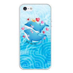 Чехол для iPhone 5/5S матовый с принтом Два дельфина в Петрозаводске, Силикон | Область печати: задняя сторона чехла, без боковых панелей | Тематика изображения на принте: cute | dolphin | два дельфина | дельфин | дельфин в море | дельфинами | любовь | милый | мир | подводный | сердечки