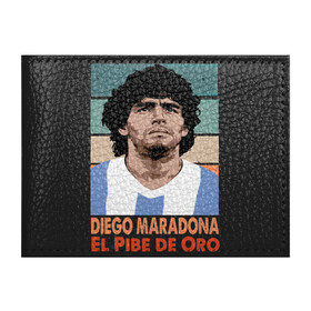 Обложка для студенческого билета с принтом Maradona - El Pibe De Oro в Петрозаводске, натуральная кожа | Размер: 11*8 см; Печать на всей внешней стороне | Тематика изображения на принте: argentina | maradona | messi | sport | аргентина | гол | диего | марадона | месси | мяч | рука бога | спорт | футбол | чемпион