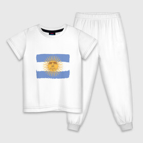 Детская пижама хлопок с принтом Maradona Sun в Петрозаводске, 100% хлопок |  брюки и футболка прямого кроя, без карманов, на брюках мягкая резинка на поясе и по низу штанин
 | argentina | maradona | messi | sport | аргентина | гол | диего | марадона | месси | мяч | рука бога | спорт | футбол | чемпион