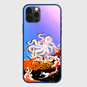Чехол для iPhone 12 Pro с принтом Осьминог в Лаве | Градиент в Петрозаводске, силикон | область печати: задняя сторона чехла, без боковых панелей | animal | beast | fade | kraken | monster | moon | ocean | octopus | sea | water | waves | вода | волны | градиент | животные | звери | кракен | лава | луна | монстр | море | небо | огонь | океан | осьминог | рыбы | щупальца