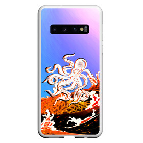 Чехол для Samsung Galaxy S10 с принтом Осьминог в Лаве | Градиент в Петрозаводске, Силикон | Область печати: задняя сторона чехла, без боковых панелей | animal | beast | fade | kraken | monster | moon | ocean | octopus | sea | water | waves | вода | волны | градиент | животные | звери | кракен | лава | луна | монстр | море | небо | огонь | океан | осьминог | рыбы | щупальца