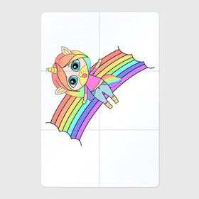 Магнитный плакат 2Х3 с принтом Единорожка на радуге в Петрозаводске, Полимерный материал с магнитным слоем | 6 деталей размером 9*9 см | rainbow | unicorn | единорог | единорожка | радуга | яркая радуга | яркий принт