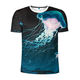 Мужская футболка 3D спортивная с принтом Рисунок медуза в Петрозаводске, 100% полиэстер с улучшенными характеристиками | приталенный силуэт, круглая горловина, широкие плечи, сужается к линии бедра | medusa | арт | животные | медузы | рисунок | рыбы | щупальца