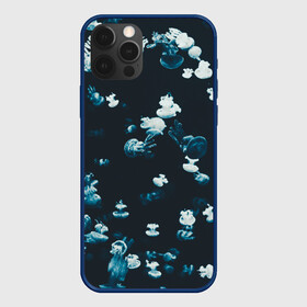 Чехол для iPhone 12 Pro с принтом Медузы в Петрозаводске, силикон | область печати: задняя сторона чехла, без боковых панелей | Тематика изображения на принте: medusa | животные | медузы | мир | подводный | рыбы | щупальца